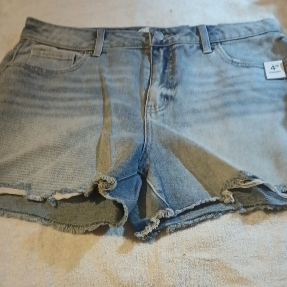 Time and Tru Light Blue Distressed Jean Shorts